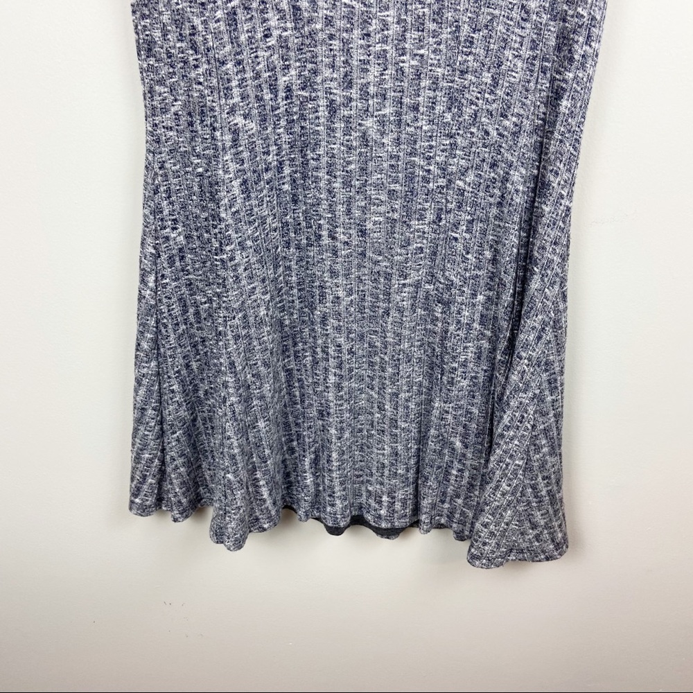 Anthropologie Heather Gray V-Neck Ribbed Mini Dress - Picture 7 of 9